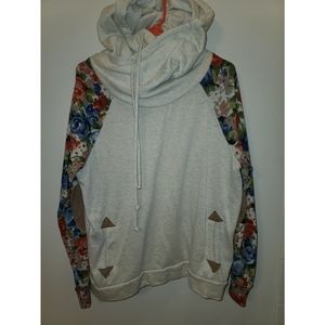 Large, Saved by the Dress Hoodie, floral sleeves